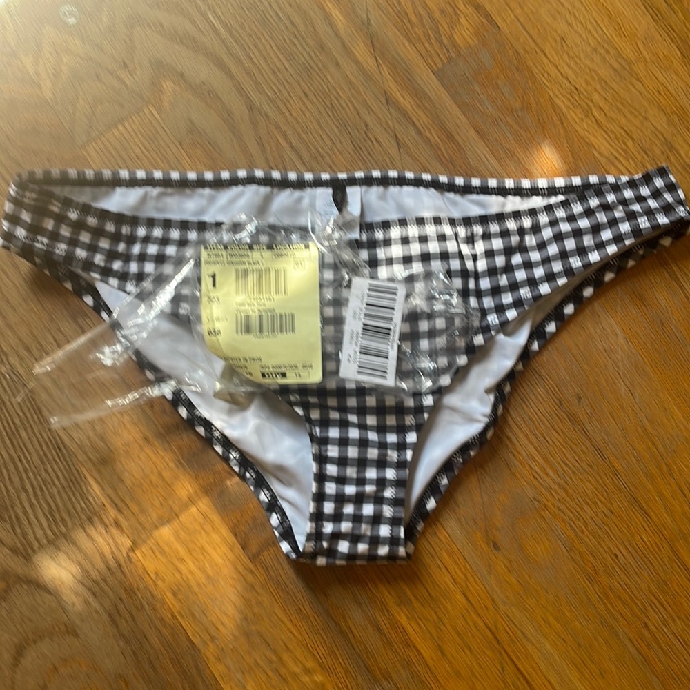 NWT JCrew black/white gingham bikini bottom 2 available 1- small 1-large